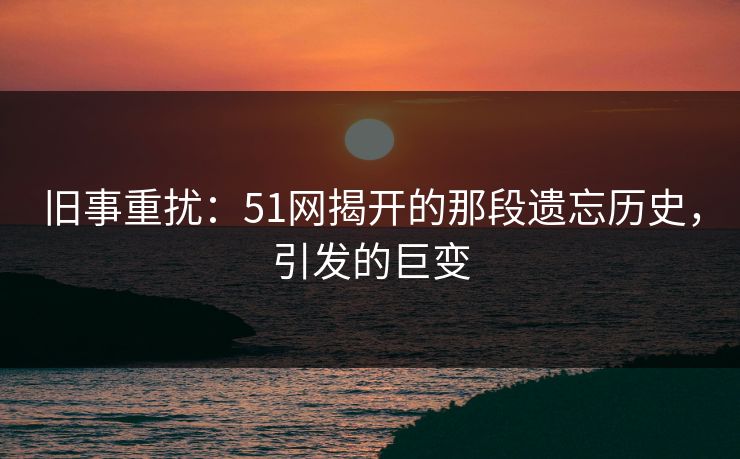 旧事重扰：51网揭开的那段遗忘历史，引发的巨变