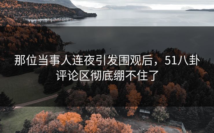 那位当事人连夜引发围观后,51八卦评论区彻底绷不住了